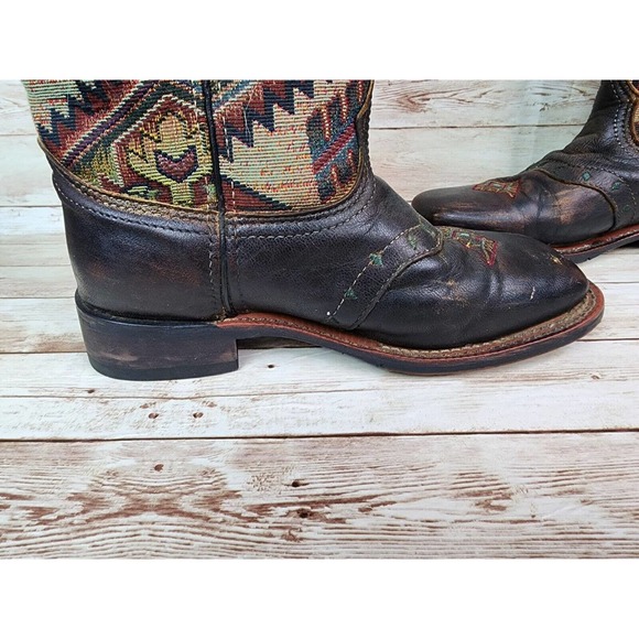 Laredo 5647 Womens Size 6.5 M Scout Square Toe Boots Mid Calf Brown Aztec - Picture 10 of 11